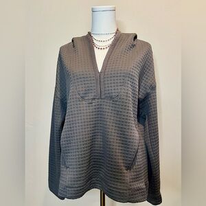 Max Studio Gray Textured Hoodie